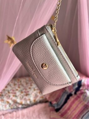 ☀️ Super Cute Mini Silver Keychain Wallet w. Coin Pouch & Card Holder